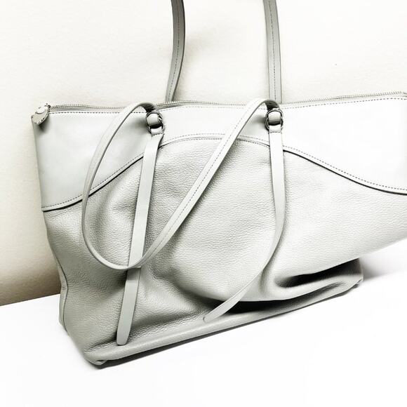 Rebecca Minkoff Signature Leather Perla Gray Tote Bag - Picture 6 of 11